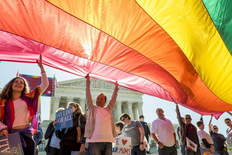 Una manifestazione in Usa per i diritti degli omosessuali (Infophoto) - INFOPHOTO