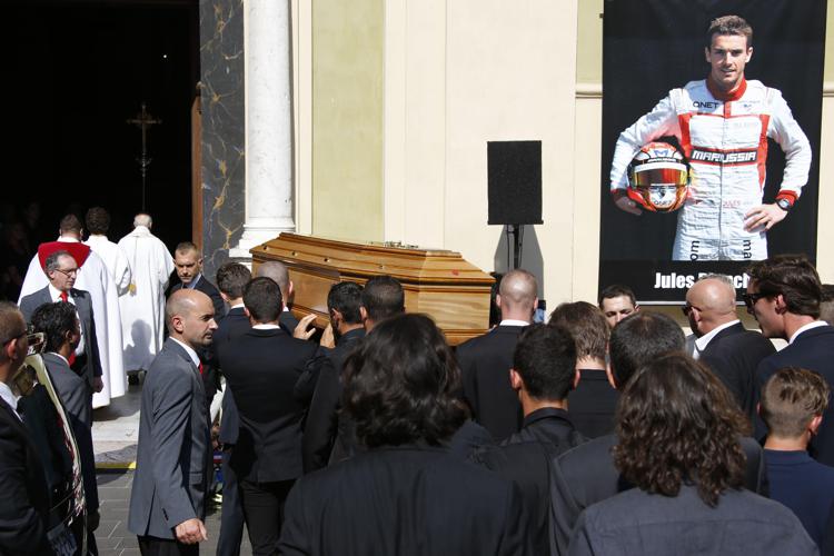 L'ultimo addio a Jules Bianchi nella cattedrale Sainte Reparate di Nizza (Foto Afp)   - AFP