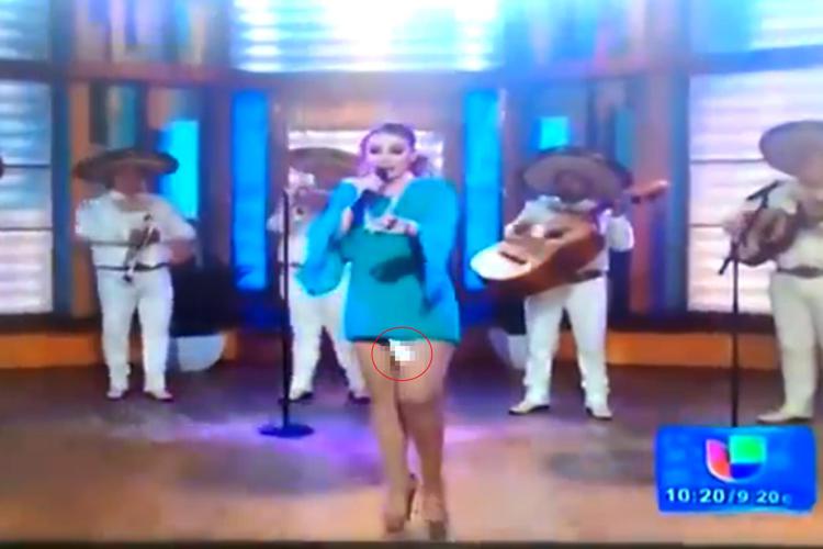 Cantante messicana perde l'assorbente in diretta tv /Video