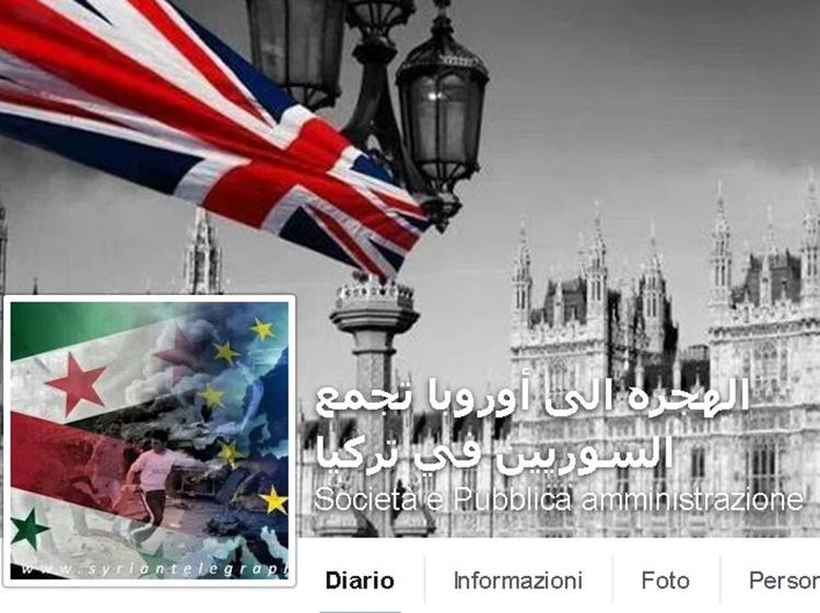 La pagina Facebook dedicata ai siriani che dalla Turchia vogliono raggiungere il Regno Unito