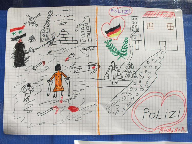 Migranti: disegno bambino siriano lascia polizia tedesca 'senza parole'