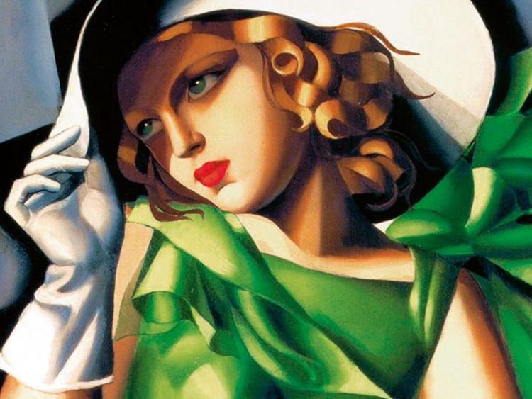 Particolare della 'Ragazza in verde' di Tamara de Lempicka' (1932)