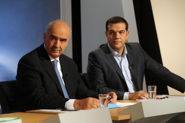 Alexis Tsipras e d Evangelesi Meimarakis(Infophoto)