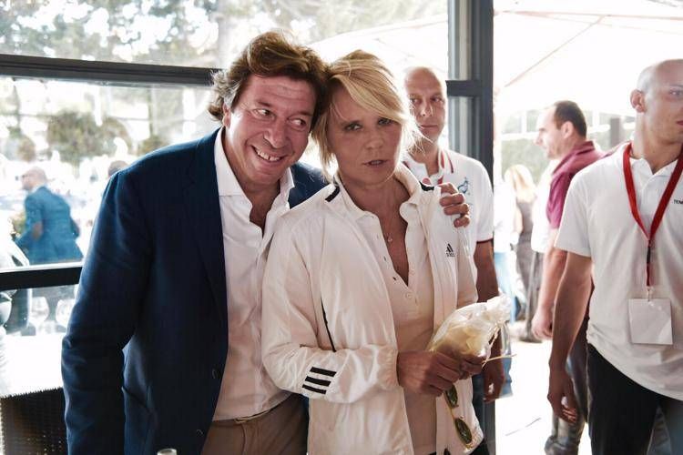 Giorgio Meneschincheri con Maria De Filippi (Foto Adnkronos) 