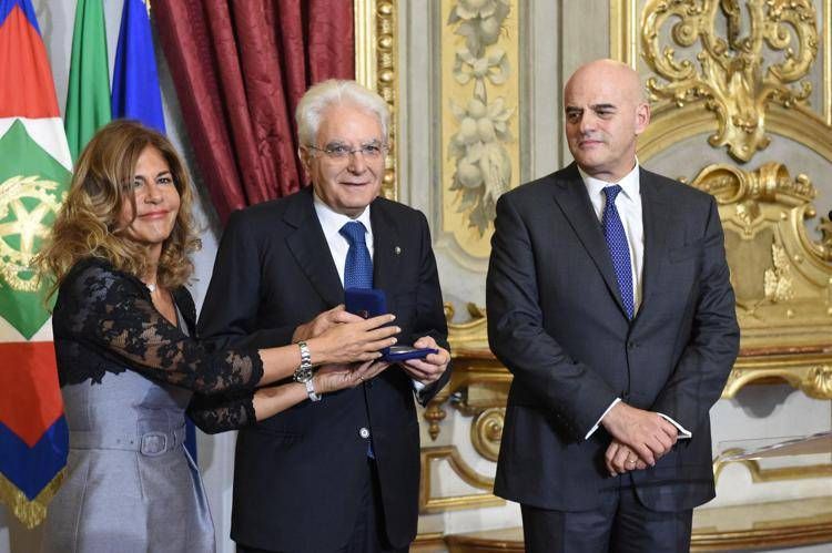 Marcegaglia, Mattarella e Descalzi (foto Eni)