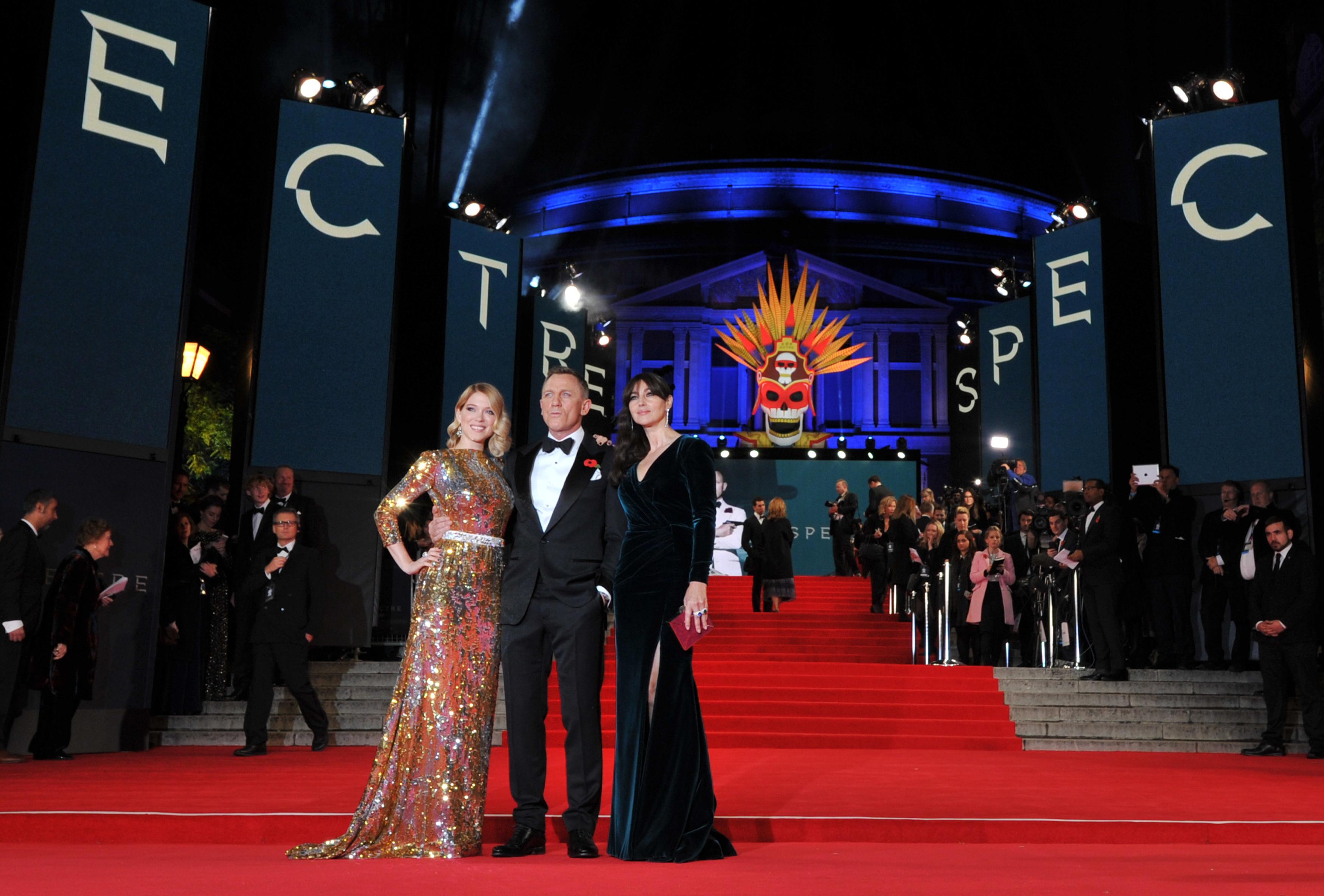 Lea Seydoux, Daniel Craig e Monica Bellucci (Afp)