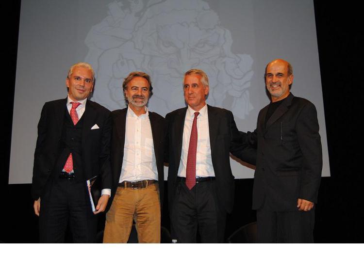 Da sinistra: Ludovico Baldessin, Luca Pani, Giorgio Albonetti e Filippo Martinez