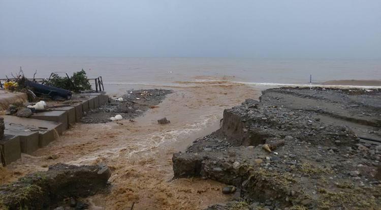 Un'immagine dell'alluvione di Rossano dell'agosto scorso (foto Infophoto)