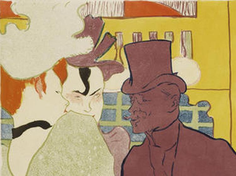 La litografia di Henri de Toulouse-Lautrec 'L'inglese al Moulin Rouge' (1892)