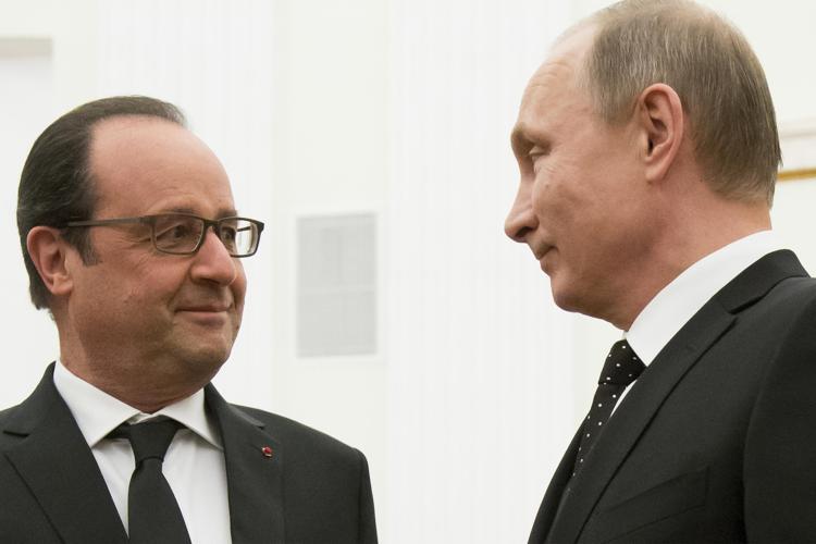 Hollande al Cremlino con Putin (Afp) - Afp