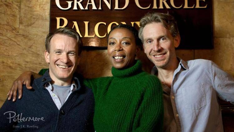 Jamie Parker, Noma Dumezweni  e Paul Thornley, rispettivamente Harry, Hermione e Ron in 'Harry Potter and The Cursed Child' (credits: Pottermore.com /Simone Annand)