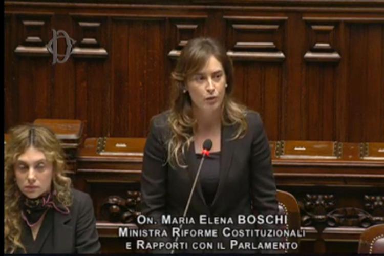 Maria Elena Boschi alla Camera