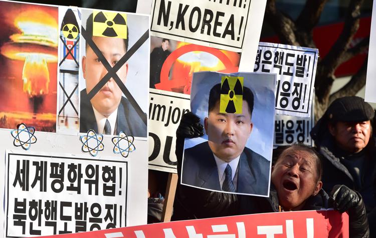 Proteste a Seul contro Kim Jong-Un (Afp) - AFP