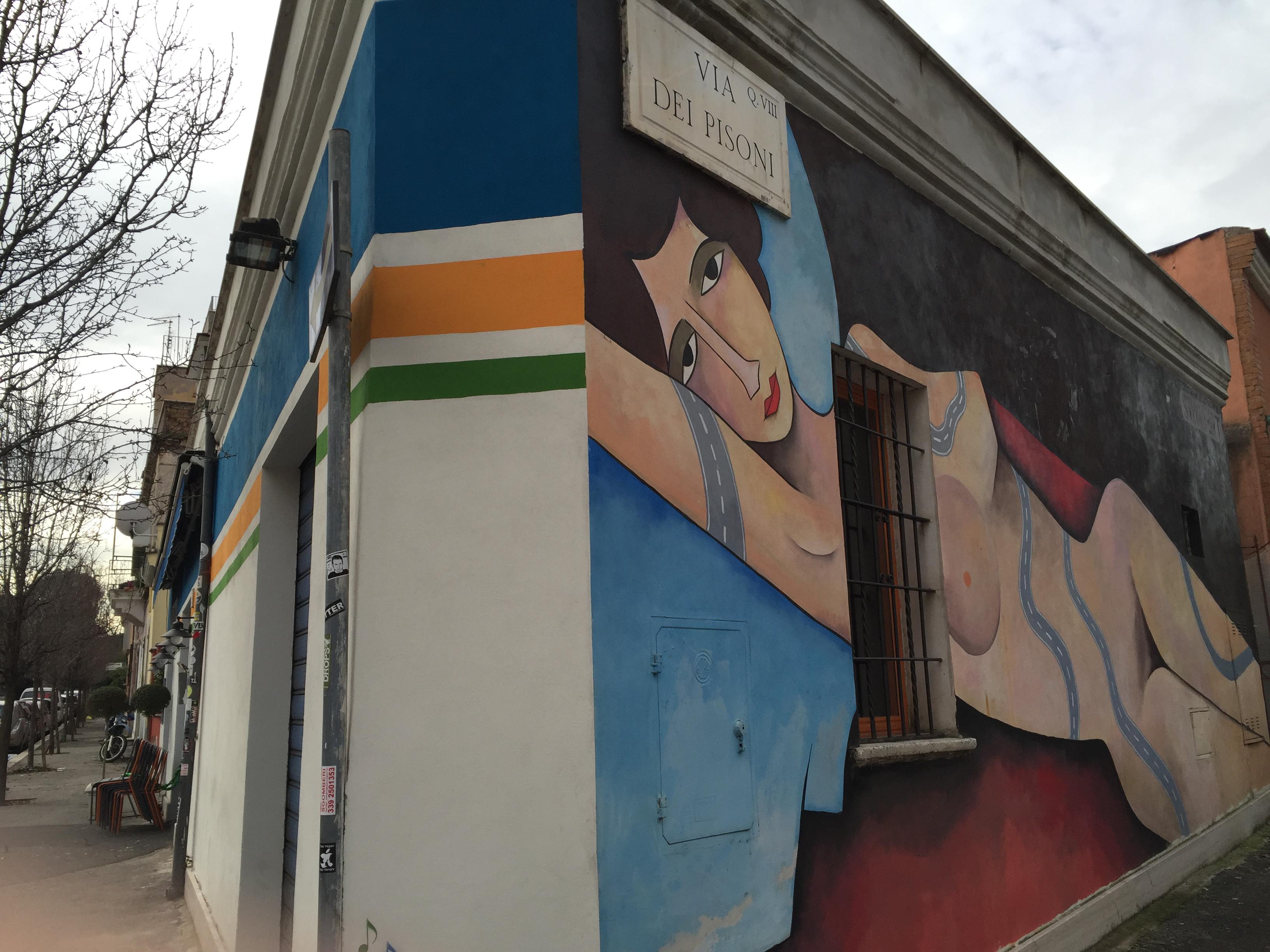 I murales del Quadraro su uno dei locali di tendenza del quartiere