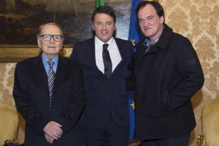 Renzi riceve Morricone e Tarantino a palazzo Chigi