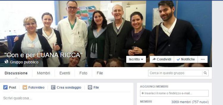 Profilo Fb 'Con e per Luana Ricca'