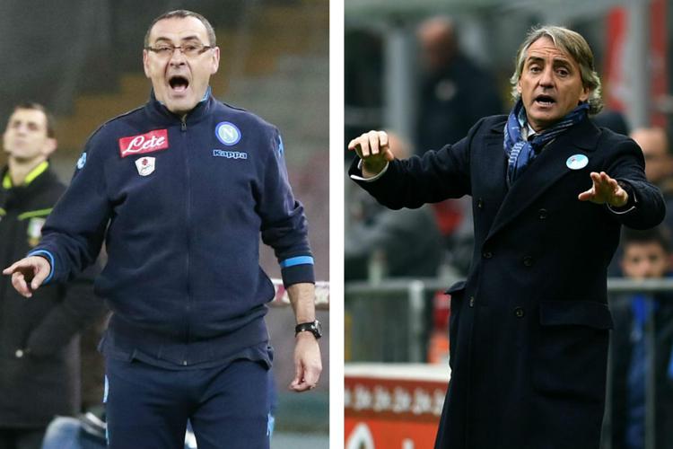 Maurizio Sarri e Roberto Mancini (Afp) - AFP