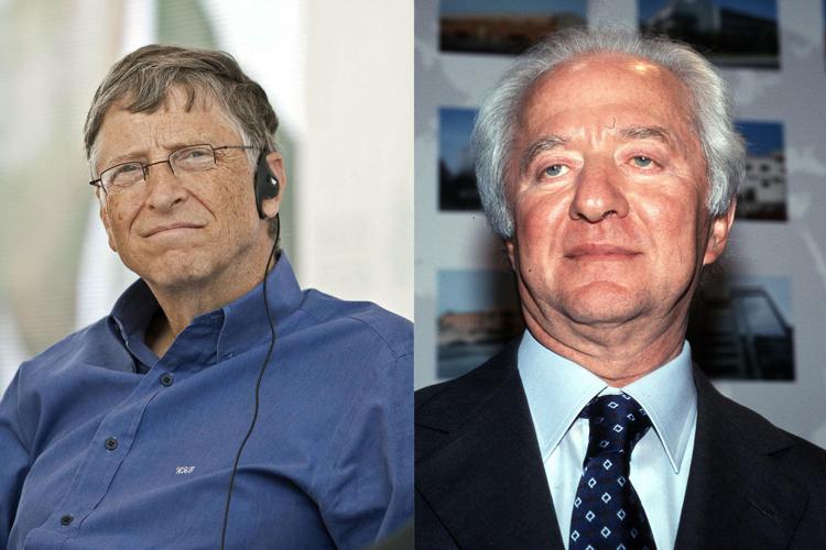 Bill Gates (Xinhua) e Leonardo Del Vecchio (Fotogramma)