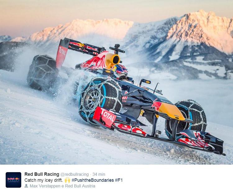 La Red Bull scende in pista, ma stavolta gira sulla neve /Video