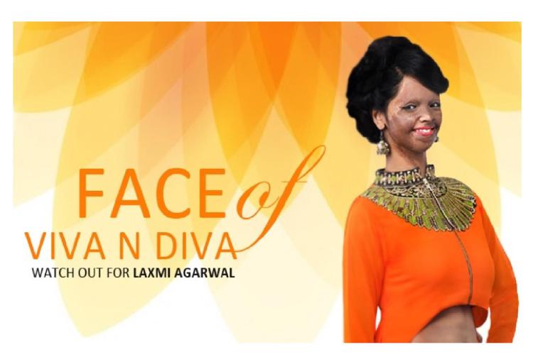 Laxmi Agarawal nella campagna pubblicitaria 'Face of courage' del brand Viva n Diva (foto dal sito di Viva n Diva)