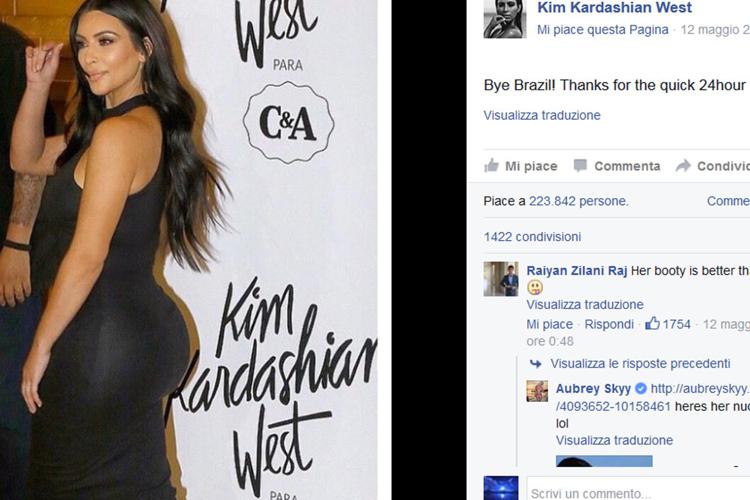 Foto dal profilo ufficiale di Facebook di Kim Kardashian
