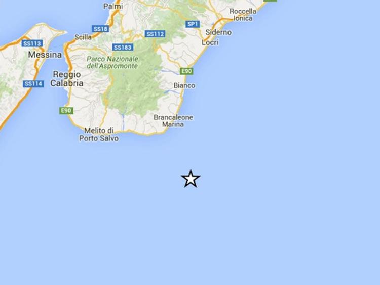 Terremoto di magnitudo 2.4 al largo della costa reggina