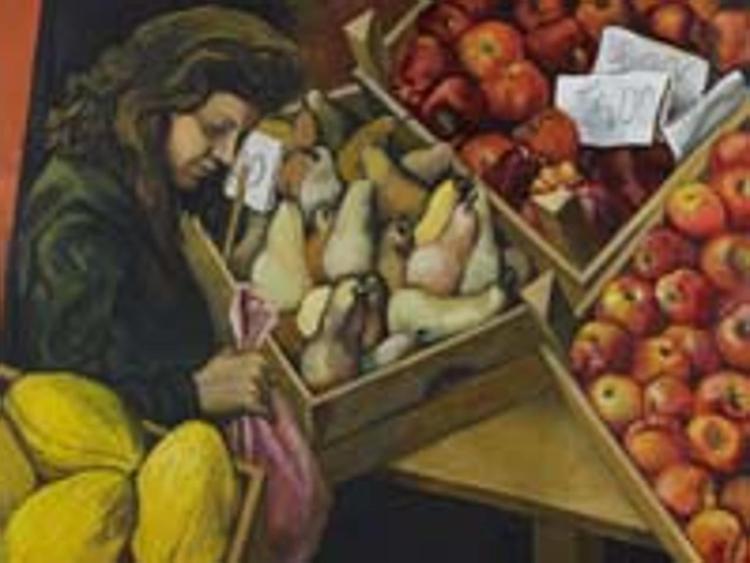 Renato Guttuso, 'Donna e banco di frutta'