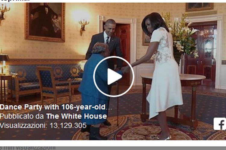 Afroamericana di 106 anni balla con gli Obama: 