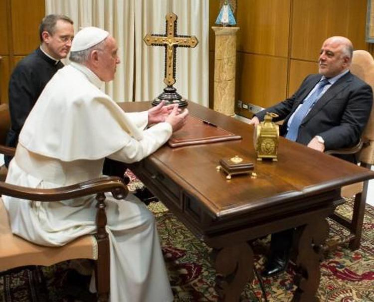 Francis meets Iraq's premier al-Abadi at Vatican