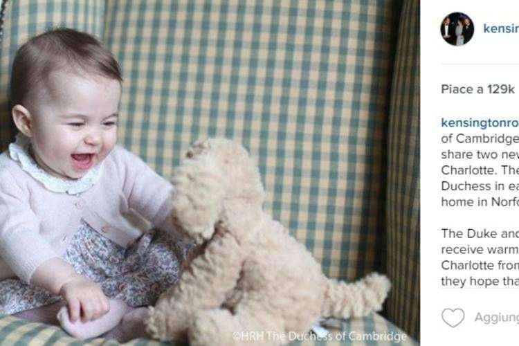 La principessina Charlotte (foto dal profilo Instagram di Kensington Palace) 