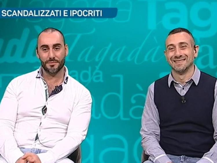 Christian e Daniele durante la trasmissione 'Tagadà' su La7