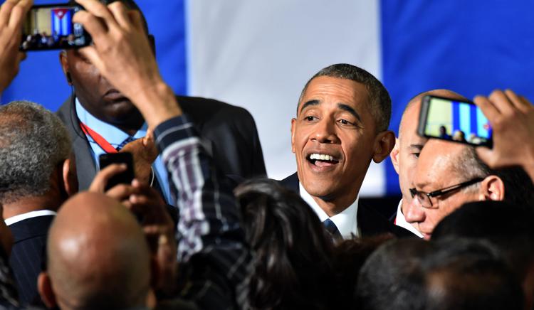 Barack Obama durante la sua visita all'Avana (Foto Afp) - AFP