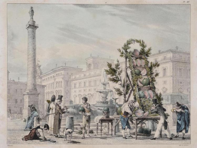 Venditore di cocomeri in Piazza Colonna, di Antoine Jean-Baptiste Thomas