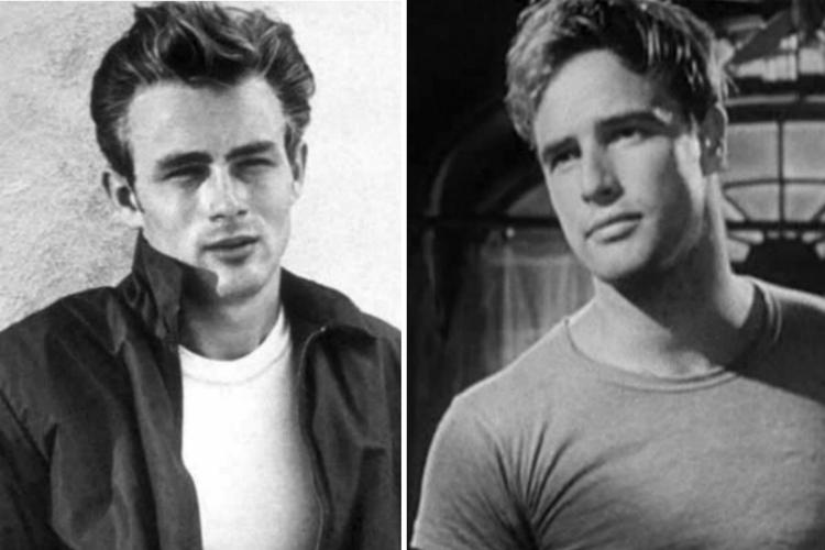 Nella foto James Dean in 'Gioventù bruciata' e a destra Marlon Brando in 'Un tram che si chiama Desiderio' (Da Wikipedia) 