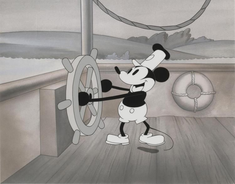  - Steamboat Willie, 1928 Animation cel and background © Disney Enterprises, Inc. Courtesy of Walt Disney Animation Research Library