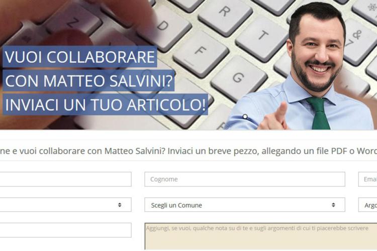 Matteo Salvini cerca collaboratori: 