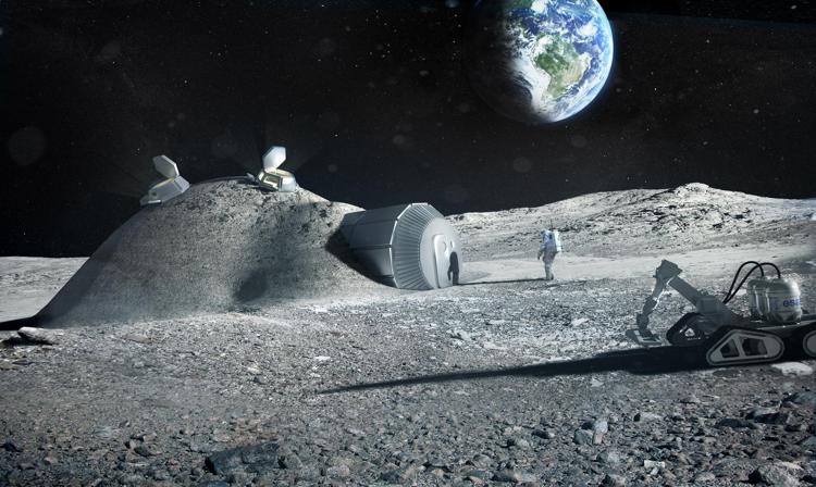 Progetto di base lunare costruita con stampante 3D (Foto ESA)