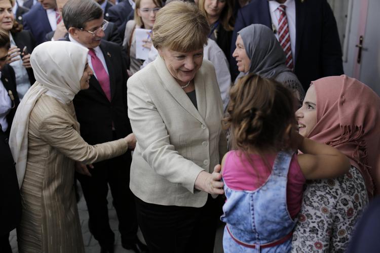 Angela Merkel a Gaziantep (Foto Afp) - AFP