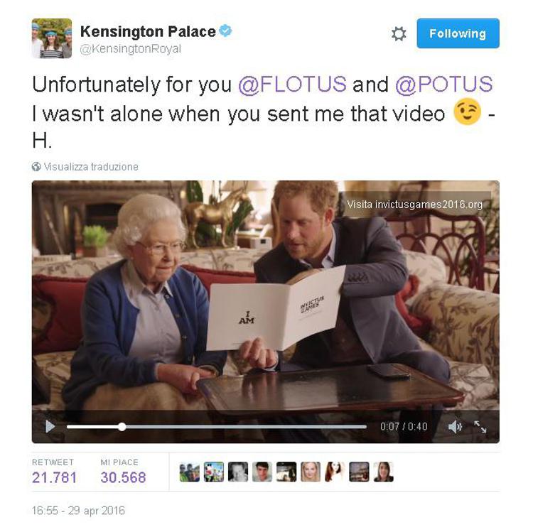 Dall'account Twitter di Kensington Palace