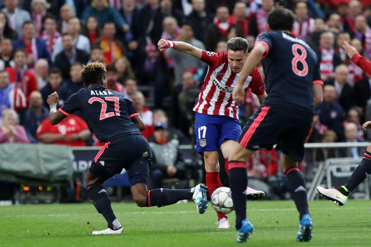 Il centrocampista dell'Atletico Madrid Saul Niguez a segno contro il Bayern Monaco (Foto Afp) - AFP