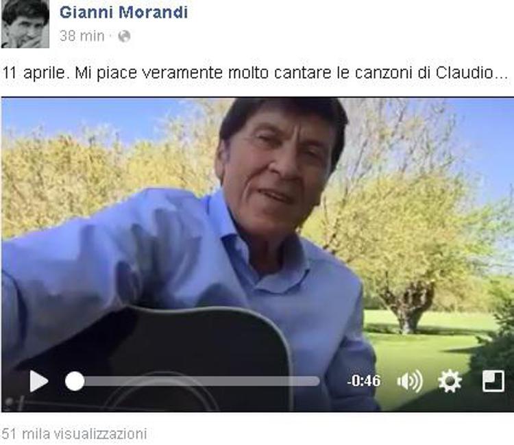 Fermo immagine dal video pubblicato da Gianni Morandi