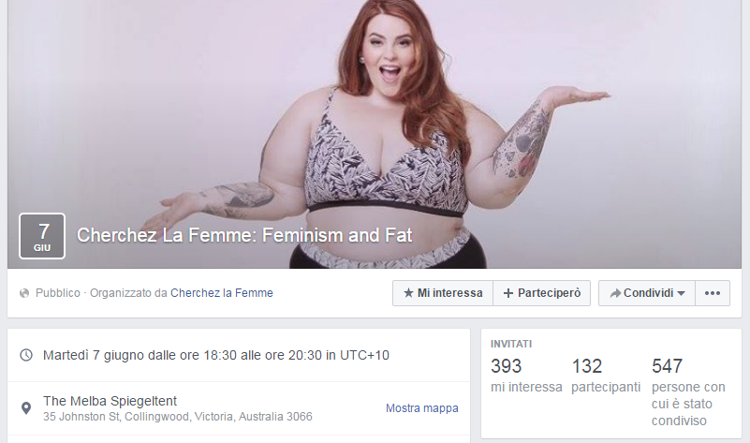 Evento Facebook 'Feminism and Fat'