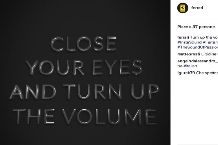 L'account ufficiale della Ferrari su Instagram