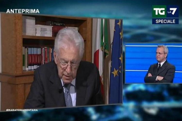 Mario Monti ed Enrico Montana allo speciale del Tg La7 su Brexit