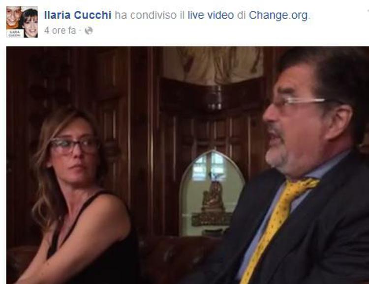 Ilaria Cucchi e l'avvocato Fabio Anselmo durante il colloqui con il ministro Andrea Orlando