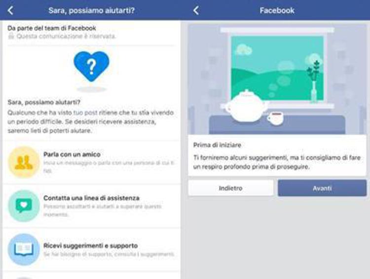 Facebook: anche in Italia strumenti supporto persone in difficoltà