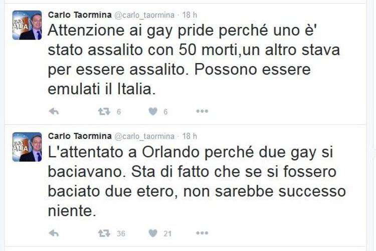 I contestatissimi tweet di Carlo Taormina sulla strage di Orlando