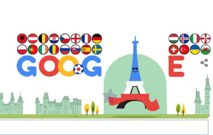 La Torre Eiffel palleggia sorridente... l'omaggio di Google agli Europei