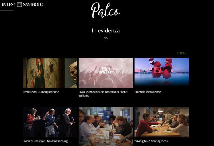 Intesa Sp: lancia Palco.it, palcoscenico virtuale per contenuti innovativi