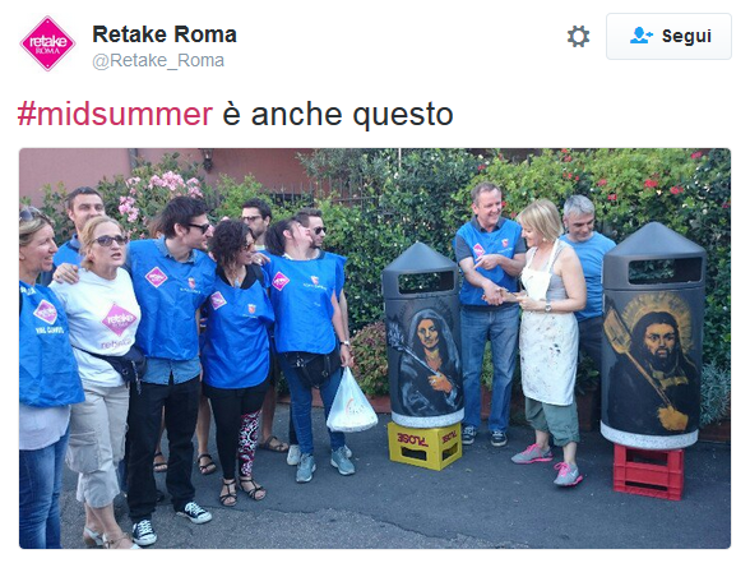 Foto dell'iniziativa di Retake Roma (Twitter)